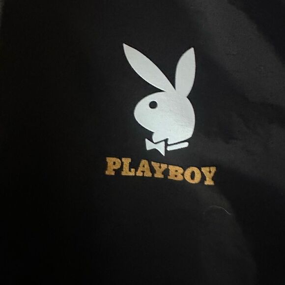 Playboy x PAC Sun hooded windbreaker - Black with white text in XL - Picture 2 of 7
